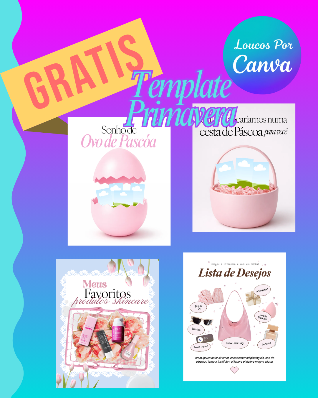 Pack Primavera - Templates exclusivos Canva grátis